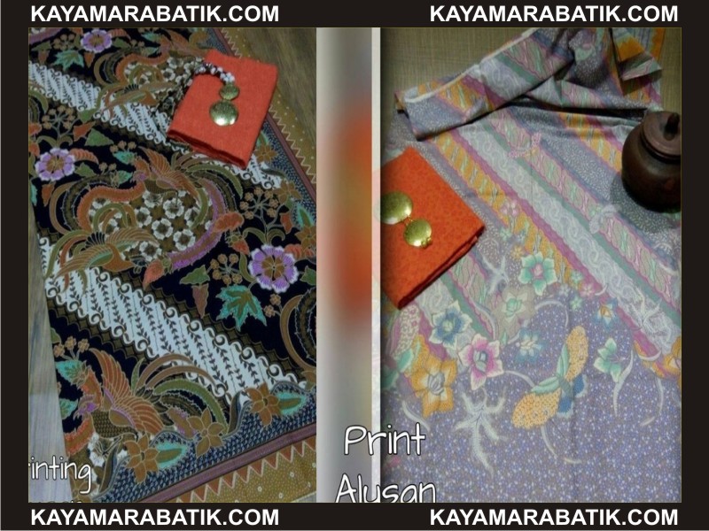 0036 C baju batik kombinasi polos modern